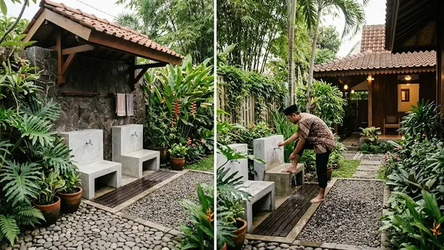 9 Model Tempat Wudhu Minimalis Dekat Taman, Bikin Area Bersuci Makin Nyaman