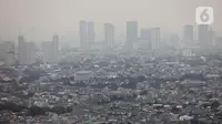 Sementara, polusi udara Kota Jakarta di angka PM2.5 atau partikel halus (≤ 2,5 µm). (Liputan6.com/Angga Yuniar)