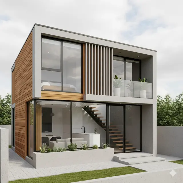 Rumah sederhana modern mewah (Foto: Gemini AI)