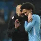 Leroy Sane  merupakan salah satu andalan Pep Guardiola di Premier League 2017-2018. Leroy Sane tak masuk daftar skuat timnas Jerman di Piala Dunia 2018. (AFP/Oli Scarff)