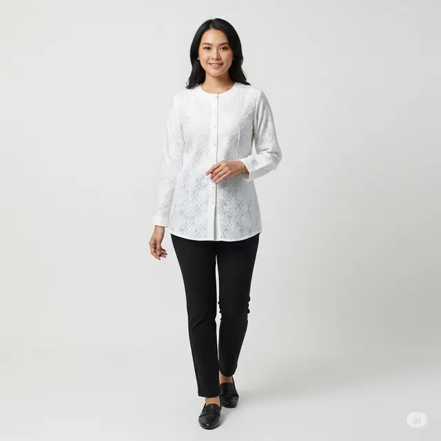 9 Model Atasan Brokat Putih Lengan Panjang untuk Wanita Kekinian: Elegan dan Modern