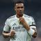 Bek Real Madrid asal Inggris #12, Trent Alexander-Arnold, terlihat dalam pertandingan sepak bola Liga Spanyol antara Real Madrid CF dan CA Osasuna di Stadion Santiago Bernabeu, Madrid, pada Rabu (20-8-2025) dini hari WIB. (Thomas COEX/AFP)