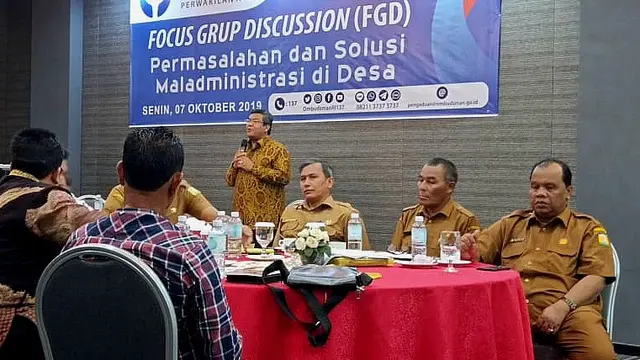 Diskusi grup terarah yang digelar oleh Ombudsman RI Perwakilan Aceh di Banda Aceh terkait malaadministrasi pengelolaan dana desa (Liputan6.com/Rino Abonita)