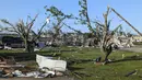 Foto yang disediakan oleh Kantor Sheriff Osage County menunjukkan kerusakan akibat badai di Barnsdall, Oklahoma, Selasa (7/5/2024). (Gary Upton/Osage County Sheriff's Office via AP)