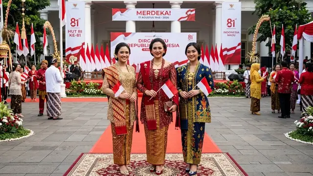Ide Model Kebaya Untuk Peringati Hari Kemerdekaan 17 Agustus 1945 HUT RI Ke-81/AI Generated