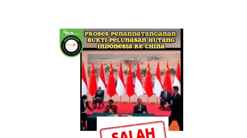 Cek fakta video pelunasan utang Indonesia ke China