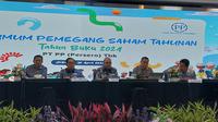 Direktur Utama PT PP, Novel Arsyad bersama direksi lain di Kantor PT PP, di Jakarta, Rabu (30/4/2025). (Arief/Liputan6.com)&nbsp;