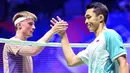 Selanjutnya, Jonatan Christie akan berhadapan dengan pemenang dari laga antara wakil Jepang Koki Watanabe melawan Ade Resky Dwicahyo dari Azerbaijan. (Bertrand GUAY/AFP)