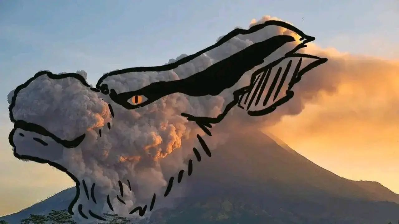 6 Lukisan Kartun Awan Panas Gunung Merapi Ini Viral, Netizen: Lucu Tapi ...