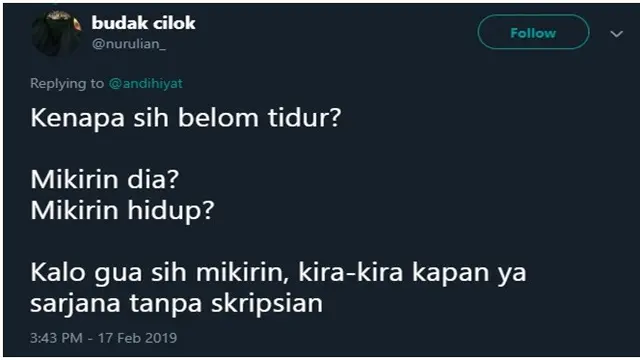 Curhatan Netizen Kenapa Belum Tidur