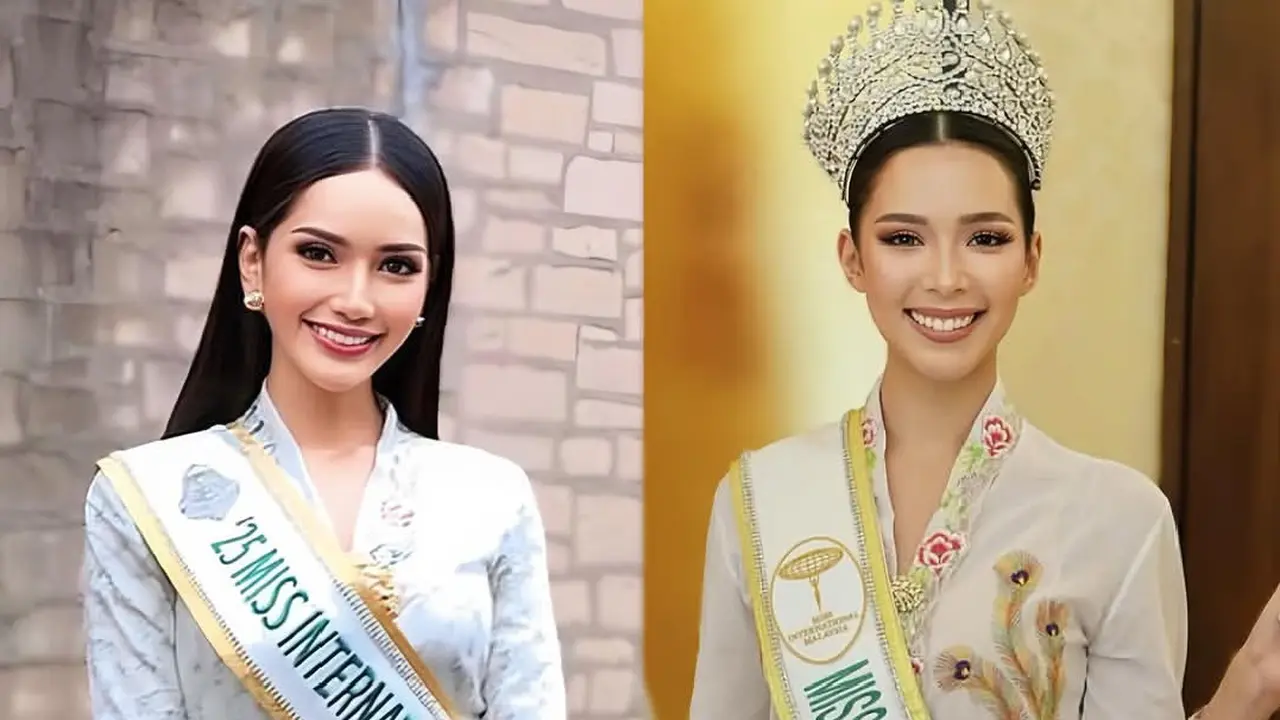 Melliza Xaviera Putri Yulian, sebelah kiri, allyson sebelah kanan, kompak mengenakan batik ( dok. Instagram @malaysianbeautypageantfc2.0/https://www.instagram.com/p/DQ6F-a6E0Py/?igsh=NXR5MnJrcXR5dGl3/faqihnuriman)