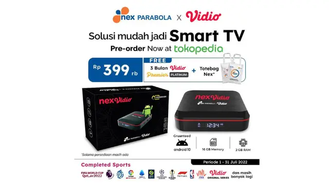 Kolaborasi Vidio dan Nex Parabola Hadirkan NexVidio
