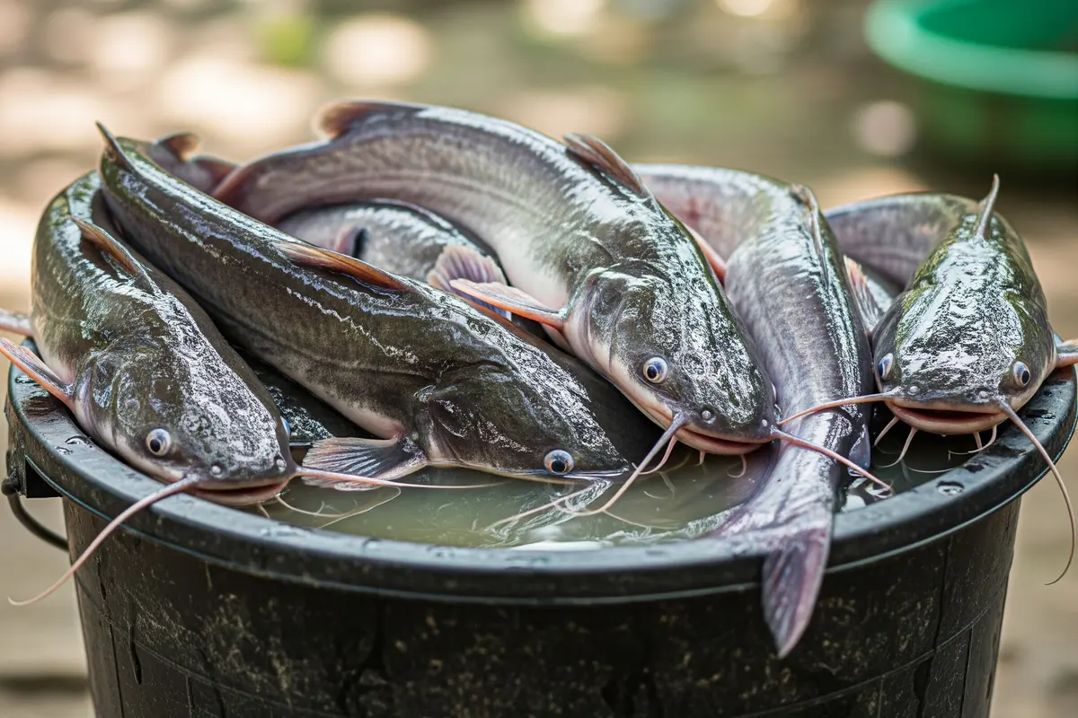 Ikan lele dipanen