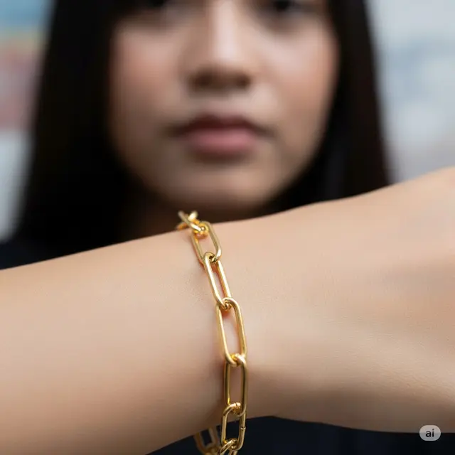 Model Gelang Emas Rantai yang Lagi Trend. Foto: Gemini