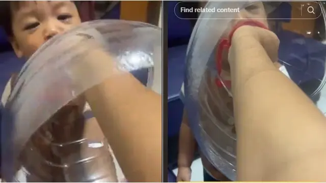 Hadapi GTM, Video Ibu Suapi Makan Anak Lewat Lubang Galon Viral