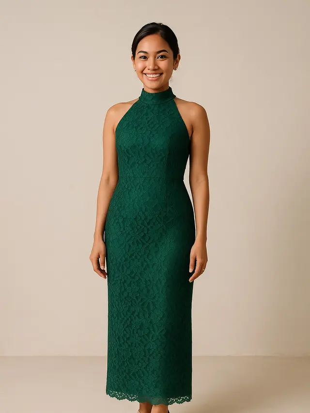 Model Baju Bridesmaid Brokat Non Hijab/Ilustrasi oleh AI