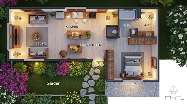 9 Inspirasi Denah Rumah Sederhana dengan Dapur Terbuka di Kampung, Nyaman dan Lapang