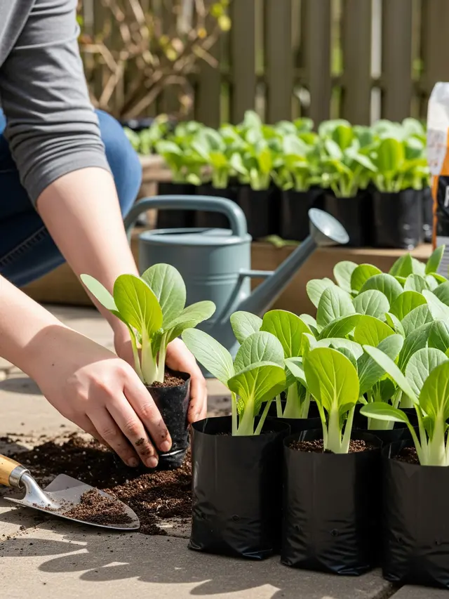 Menanam Sawi Pakcoy di Polybag (image by AI)