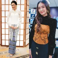 Lihat di sini beberapa potret gaya unik Mikha Tambayong padu padan outfit pakai wastra.