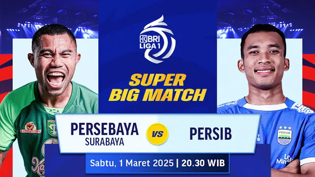 Siaran Langsung Big Match BRI Liga 1: Persebaya Surabaya vs Persib Bandung di Vidio