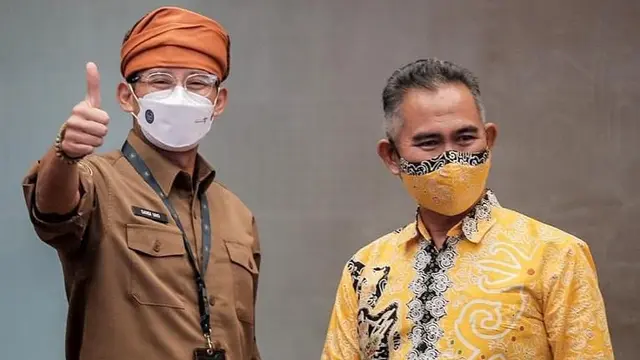 Wali Kota Tarakan, Khairul bersama Menparekraf Sandiaga Uno.