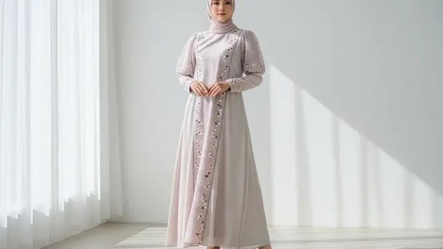 Detail Bordir dan Puff Sleeve yang Feminin