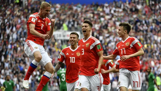 FOTO: Yuri Gazinsky, Sang Pencetak Gol Perdana Piala Dunia 2018