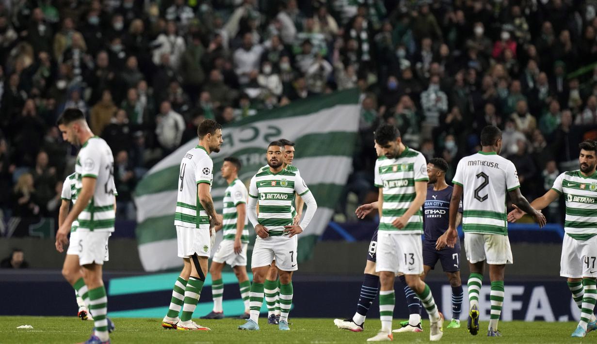 Pasukan Pep Guardiola menang dengan skor telak lima gol tanpa balas atas tuan rumah. (AP/Armando Franca)