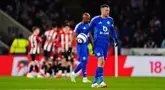 Leicester City takluk empat gol tanpa balas dari Brentford 0-4 pada pekan ke-26 Liga Inggris 2024-2025 di Stadion King Power, Jumat (21/2/2025). (Mike Egerton/PA via AP)