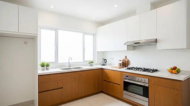 Inspirasi Dapur dengan Kombinasi Kayu dan Warna Putih (AI Generated)