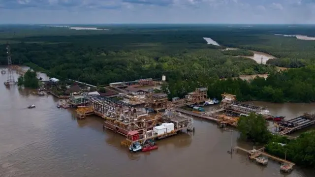 Lapangan Handil Blok Mahakam di Kutai Kartanegara Kaltim. (Abelda Gunawan/Liputan6.com)