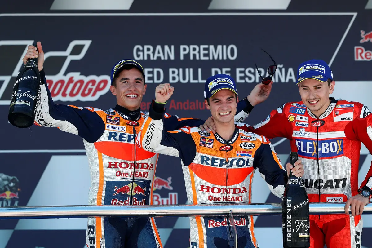 Marc Marquez, Dani Pedrosa, dan Jorge Lorenzo 