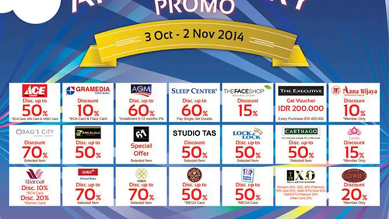  Mal Artha Gading Ultah, Gerai Beri Diskon Belanja 90 Persen