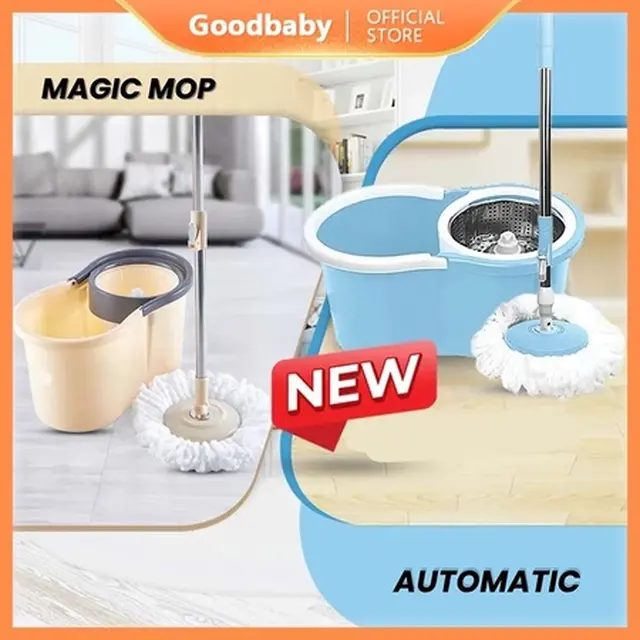 Alat Pel Lantai Mop Dengan Rol Praktis Kain Pel Putar Spin Mop Bucket Ultra Mop.Foto: shopee/goodbaby Indonesia