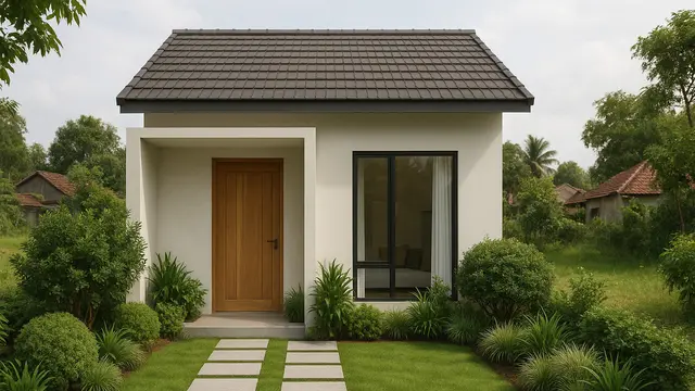 8 Gambar Rumah Minimalis 5x7 Meter di Desa dengan Taman, Kecil tapi Adem