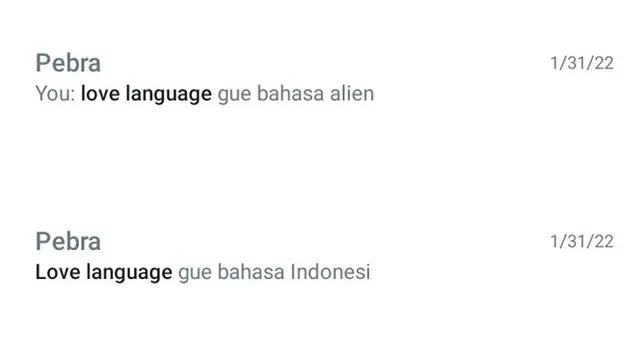 6 Balasan Chat saat Ditanya Bahasa Cinta Ini Kocak, Bikin Senyum Tipis