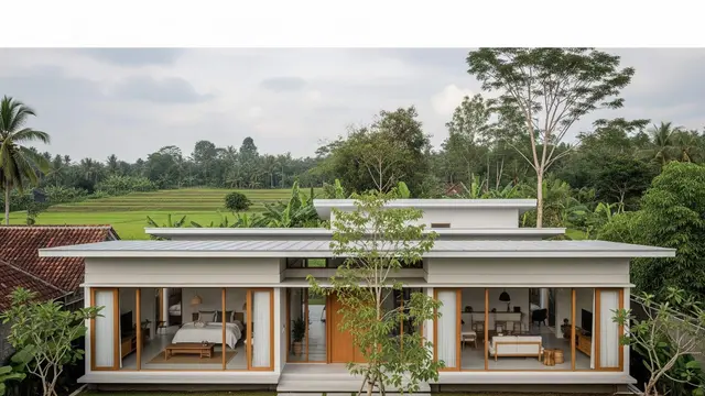 model rumah minimalis di desa dengan atap datar ala rumah modern
