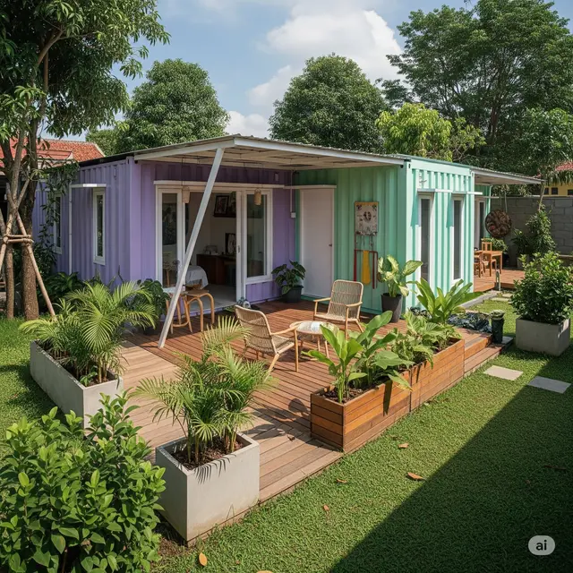 Desain Rumah Sederhana Halaman Luas. Foto: Gemini