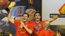 Bersama Timnas Spanyol, Alvaro Arbeloa (kanan) telah meraih gelar juara Piala Dunia 2010 dan Piala Eropa 2008,2012. (AFP/Miguel Riopa)