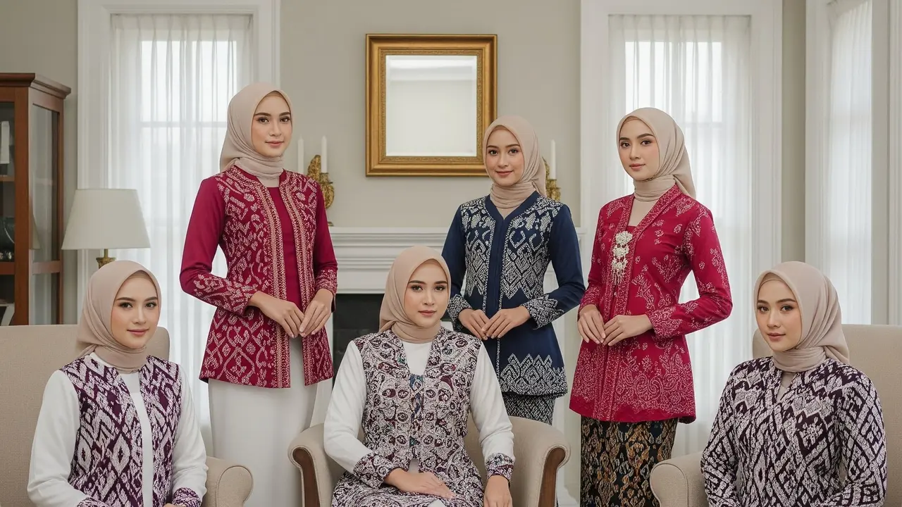 Model Gamis Tenun Kombinasi Polos