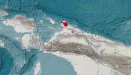 Gempa Magnitudo 5,3 mengguncang wilayah Mamberamo Tengah, Mamberamo Raya, Papua, Selasa (21/5/2024). (Liputan6.com/ Dok BMKG)