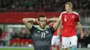 Tim nasional Wales bermain 2-2 dengan Austria pada laga Kualifikasi Piala Dunia 2018 di Stadion Ernst Happel, Wina, Jumat (7/10/2016) dini hari WIB. Gareth Bale gagal menyumbang gol. (Bola.com/Reza Khomaini)
