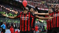 AC Milan meraih kemenangan 3-0 atas Hellas Verona pada laga pekan ke-17 Serie A di San Siro, Minggu (28/12/2025) malam WIB. Dua dari tiga gol Milan disumbangkan Christopher Nkunku. (AFP/Piero CRUCIATTI)