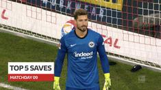 Berita video 5 saves terbaik yang terjadi pada pekan ke-9 Bundesliga, termasuk yang dilakukan kiper Eintracht Frankfurt, Kevin Trapp.
