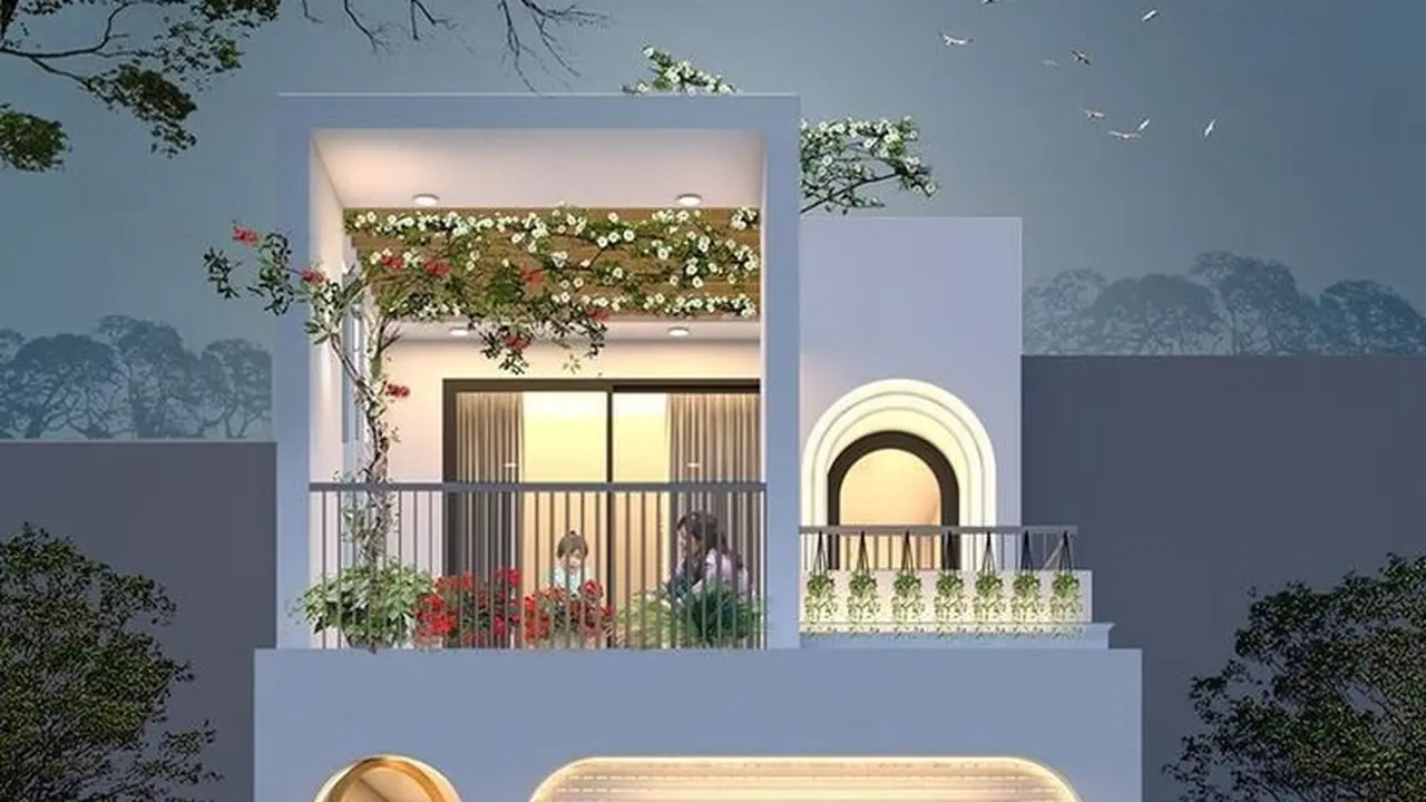 Rumah 2 Lantai Sederhana Konsep Persegi