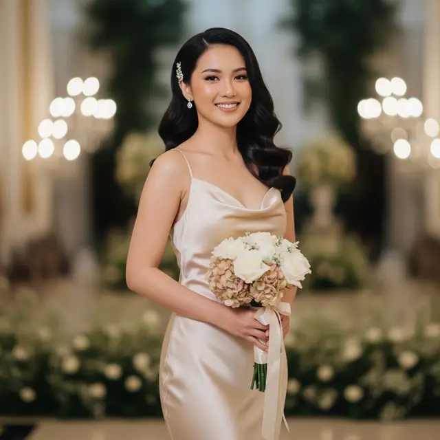 Baju Bridesmaid Non Hijab ala Selebriti (Gemini AI)