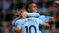 Kerja sama antara Sergio Aguero dan Gabriel Jesus mendapat pujian dari Pep Guardiola. (doc. Manchester City)