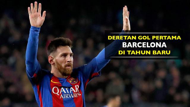 Berikut deretan gol pertama yang dicetak Barcelona pada kalender baru sejak tahun 2007 hingga 2016.