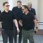 Perwakilan dari Liverpool termasuk Direktur Teknik, Julian Ward (Kiri), Direktur Olahraga, Richard Hughes (3R), dan Michael Edwards (Tengah) tiba di kapel pemakaman untuk acara berkabung bagi penyerang Liverpool asal Portugal, Diogo Jota, dan saudaranya Andre Silva di Gondomar, di pinggiran Porto, pada 4 Juli 2025. Penyerang Liverpool, Diogo Jota, dan saudaranya Andre Silva meninggal dalam kecelakaan mobil di barat laut Spanyol pada pagi hari tanggal 3 Juli, yang memicu duka cita luas tak lama setelah bintang Portugal itu menikah. (MIGUEL RIOPA/AFP)