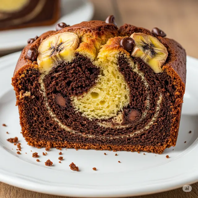 Roti Pisang Chocolate Marble.